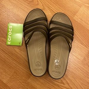 Brand new Crocs low heel sandals size 8
